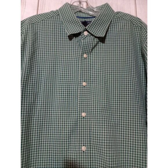 Gap Shirt Men's Extra Large Slim Fit Green Button Front Long Sleeve Preppy Corpo - Picture 3 of 8